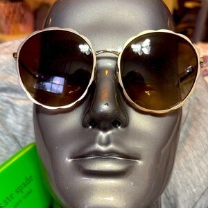 Kate Spade Round Gold Sunglasses Flowers NWT